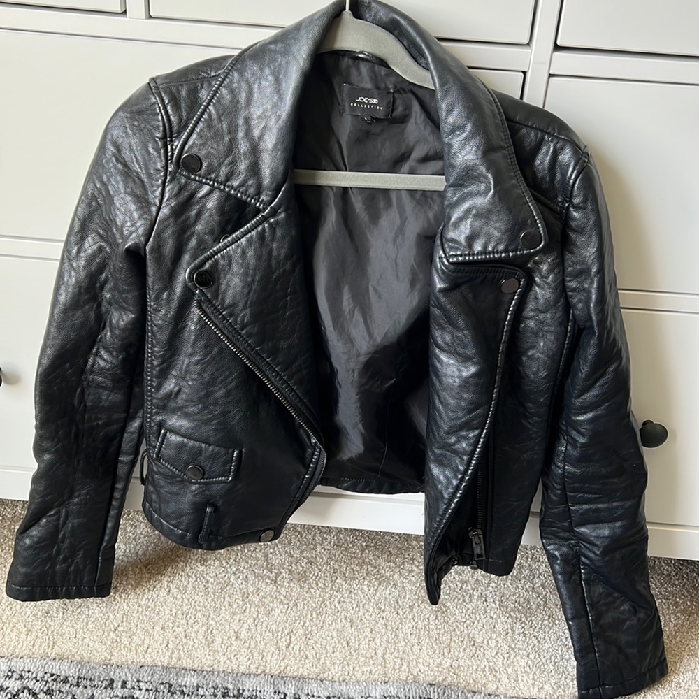 Joe’s Jeans black leather jacket size small